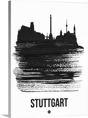 Stuttgart Skyline Brush Stroke Black