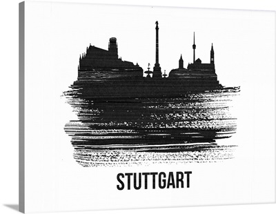 Stuttgart Skyline Brush Stroke Black II