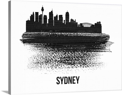 Sydney Skyline Brush Stroke Black II
