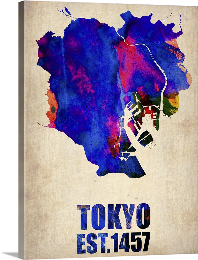 Tokyo Watercolor Map I