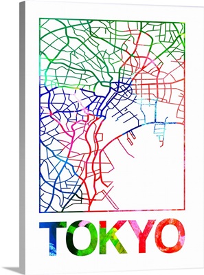 Tokyo Watercolor Street Map
