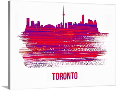 Toronto Skyline Brush Stroke Red