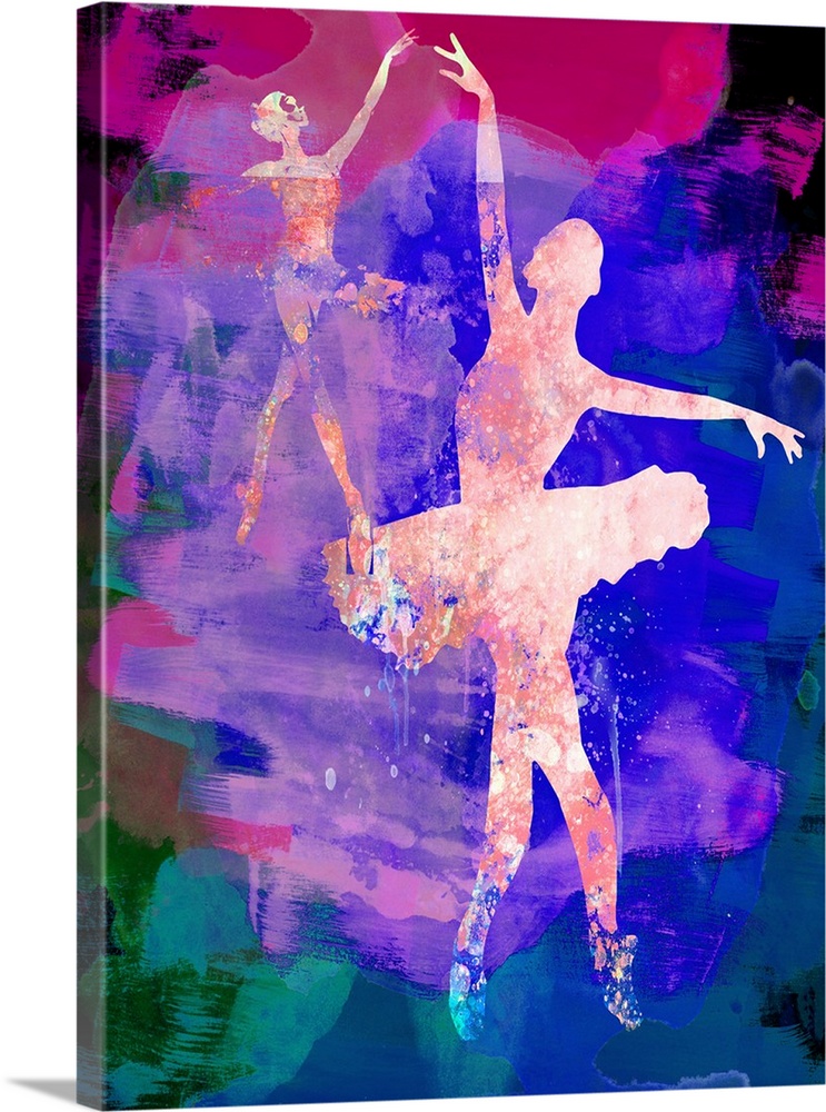 Two Dancing Ballerinas Watercolor I