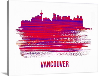 Vancouver Skyline Brush Stroke Red