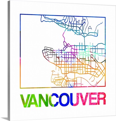 Vancouver Watercolor Street Map