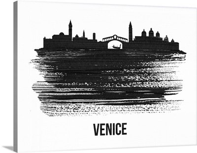 Venice Skyline Brush Stroke Black II
