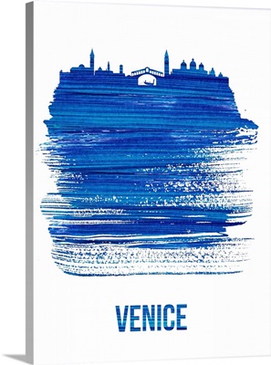 Venice Skyline Brush Stroke Blue