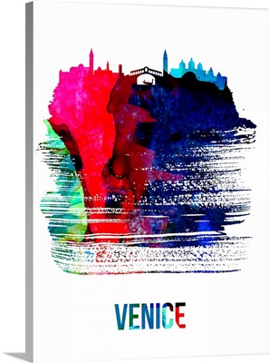 Venice Skyline Brush Stroke Watercolor