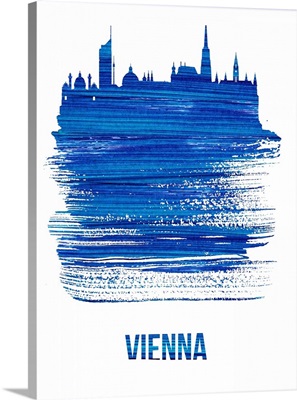Vienna Skyline Brush Stroke Blue