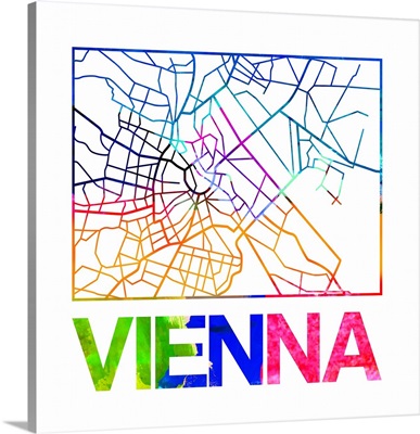Vienna Watercolor Street Map