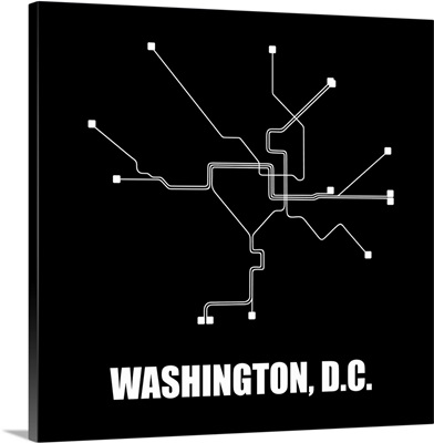 Washington, D.C. Black Subway Map