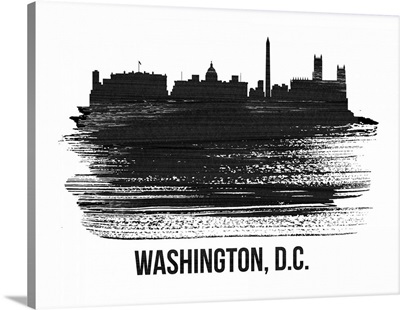 Washington, D.C. Skyline Brush Stroke Black II