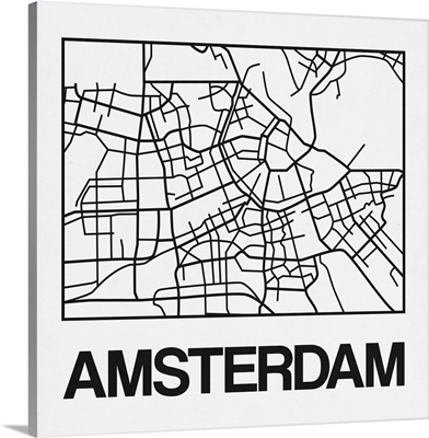 White Map of Amsterdam