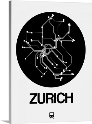 Zurich Black Subway Map