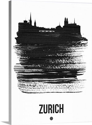 Zurich Skyline Brush Stroke Black