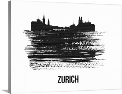 Zurich Skyline Brush Stroke Black II