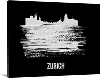 Zurich Skyline Brush Stroke White