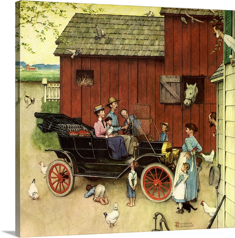 The famous Model T was "boss of the road". Approved by the Norman Rockwell Family Agency.