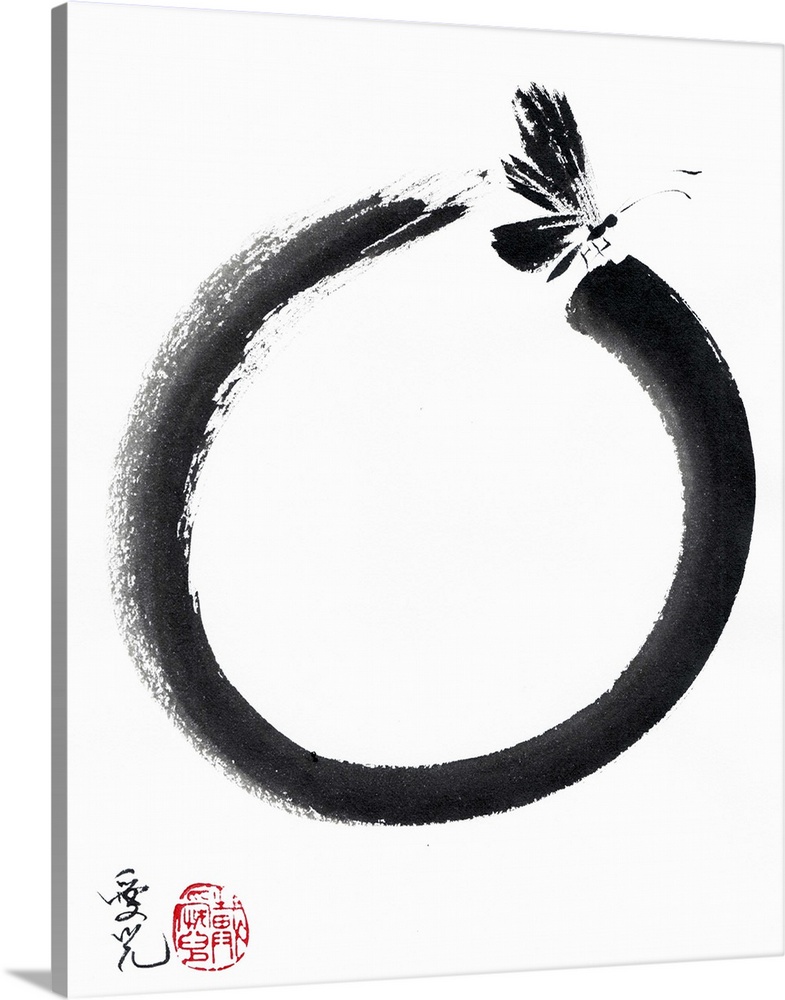 The Enso represents the way of Zen as a circle of emptiness and form, void and fullness. Drawn in one fluid, expressive st...
