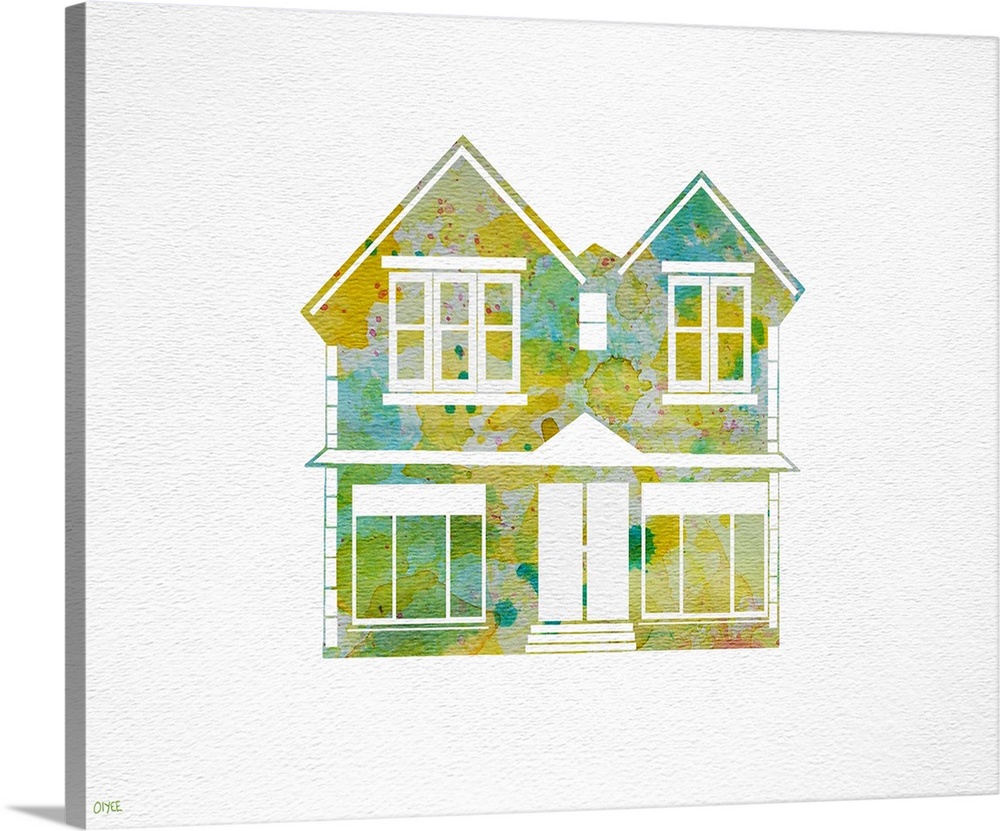 Part of the watercolor house series, great as house warming gifts