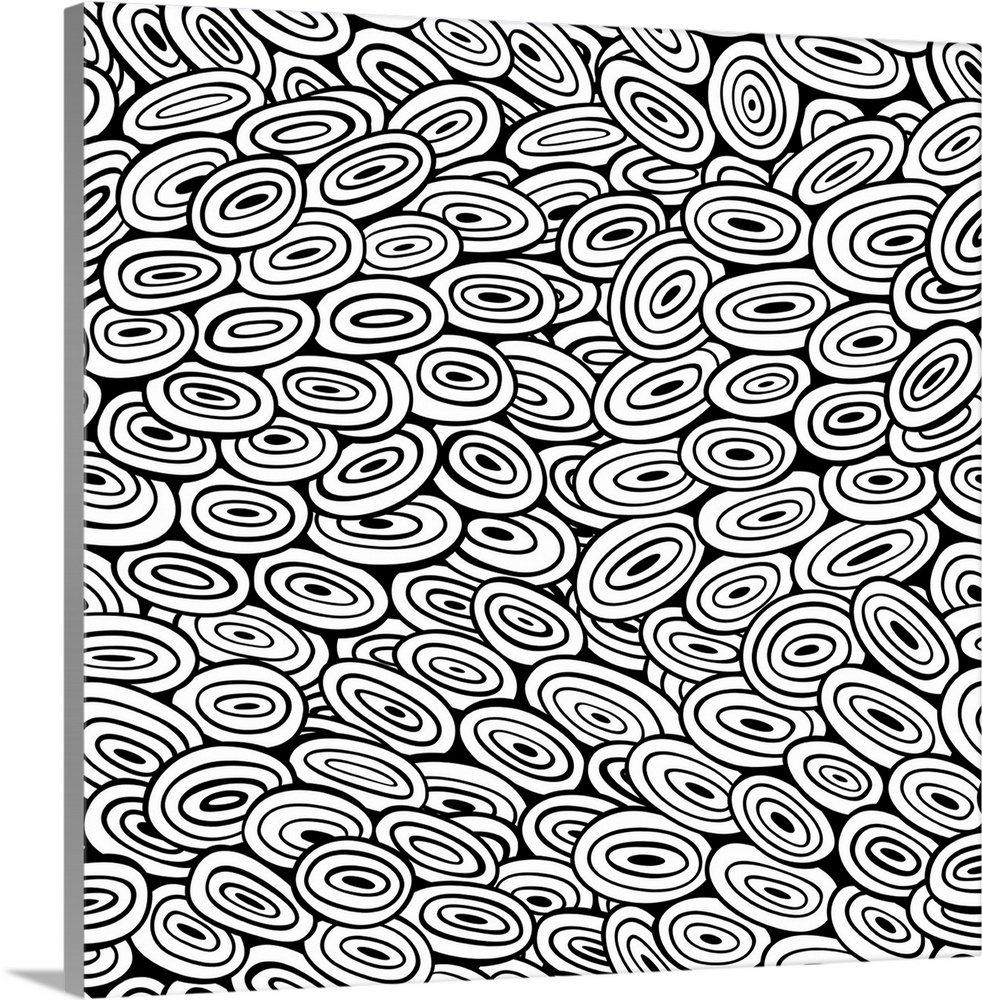 An abstract design made of spirals and circles. Perfect for coloring canvas.