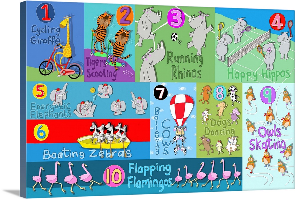 Learn to count with this illustrated wall art by children's artist Carla Daly.