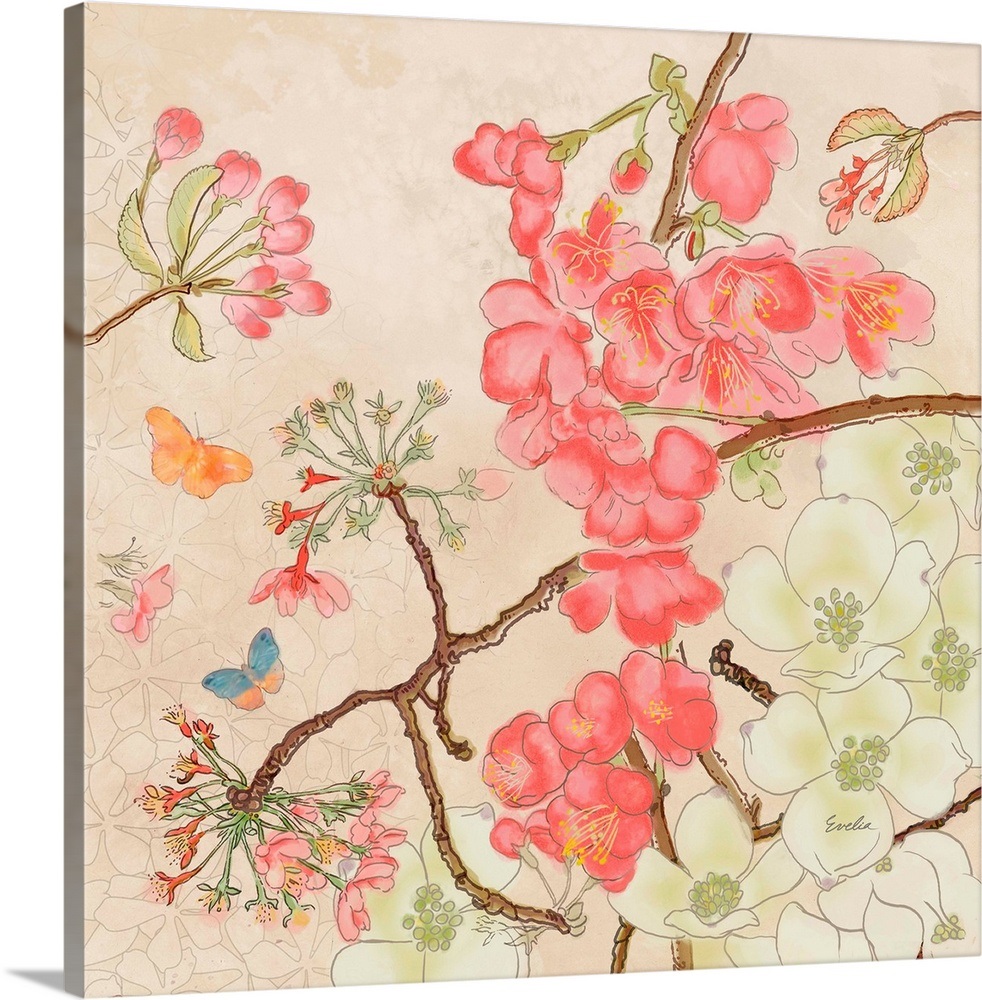 Asian Cherry Blossoms Wall Art, Canvas Prints, Framed Prints, Wall