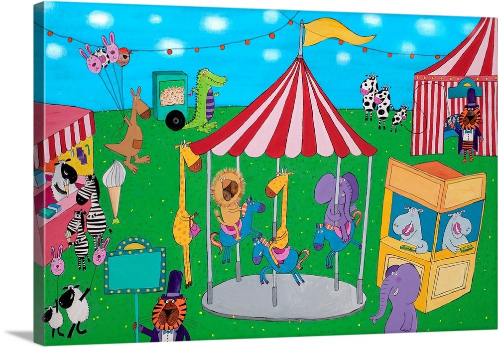 Carousel wall art by children's illustrator Carla Daly.