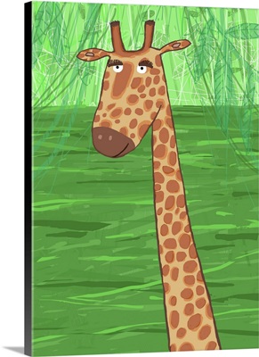 Giraffe Green Background