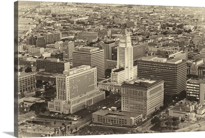 Los Angeles City Hall Aerial II Vintage