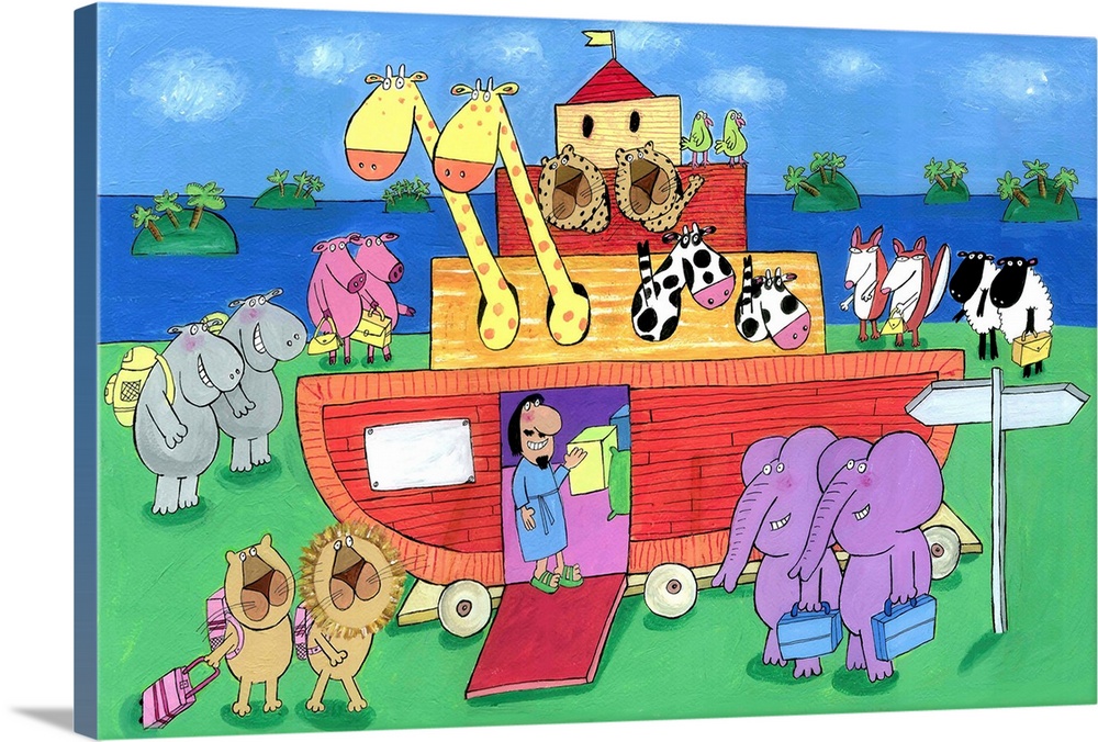 Illustrated Naoh's Ark wall print. Created by Carla Daly.