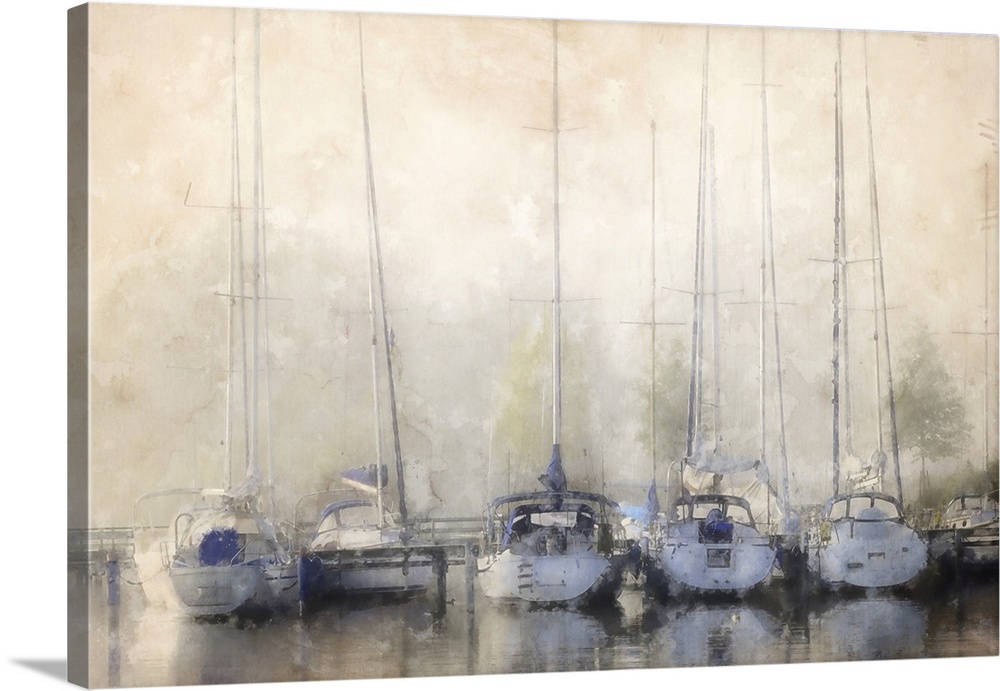 Sailboats In Fog