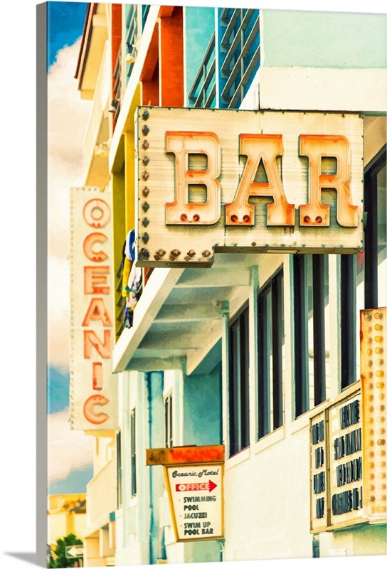 Vintage Bar Sign Wall Art, Canvas Prints, Framed Prints, Wall Peels