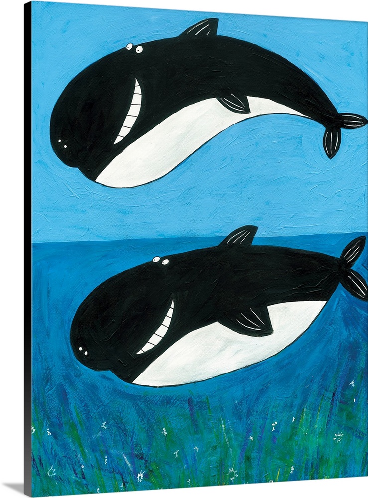 Illustrated whale art by artist Carla Daly.