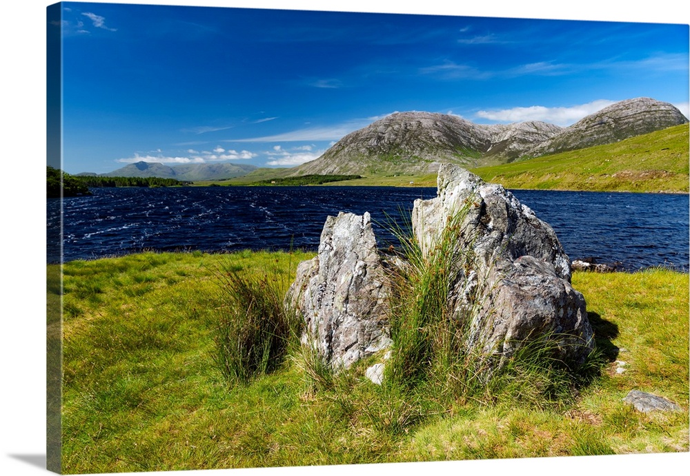 Scottish landscape with lake and mountain