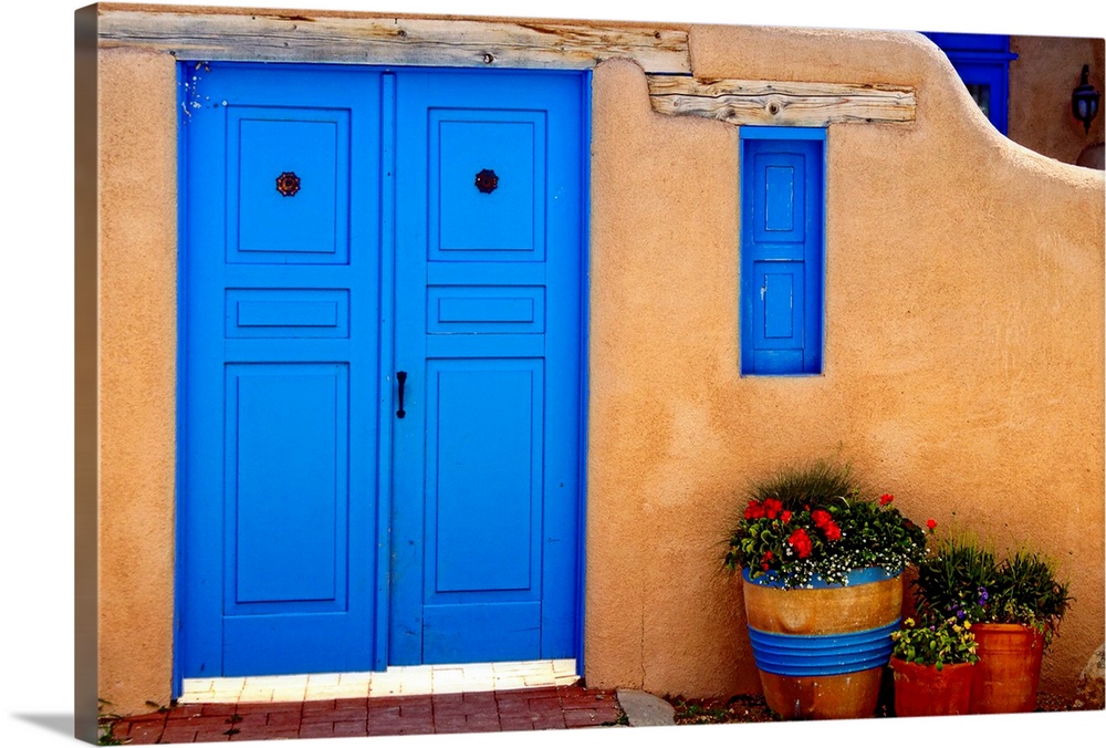 Adobe Walls with Blue Doors, Ranchos De Taos, New Mexico