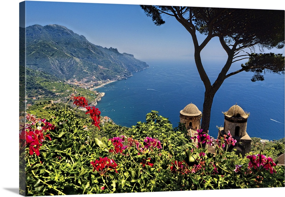 Scenic Vista of the Amalfi Coast at Ravello, Campania, Italy.