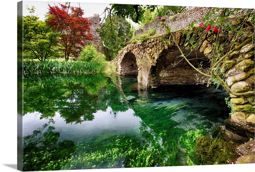 Ancient Bridge over the Ninfa Creek, Latina, Italy.