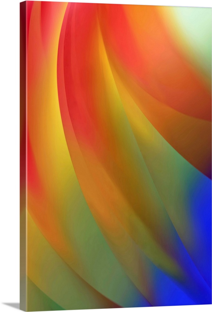 Abstract art created with a layered surface and gel filters to create gradients of color from top to bottom.
