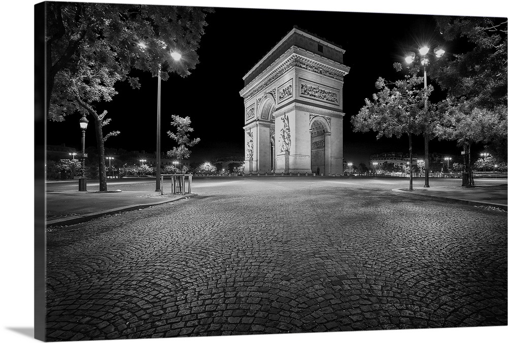Arc de Triomphe - black and white Wall Art, Canvas Prints, Framed