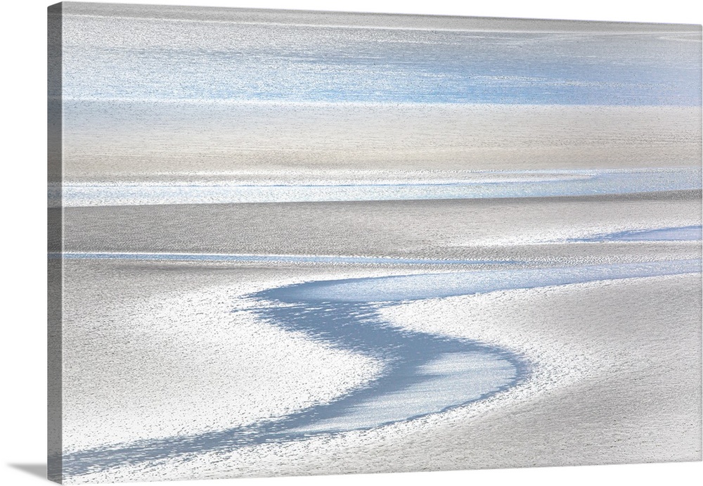 Beach water abstract in pastel blue and silver.
