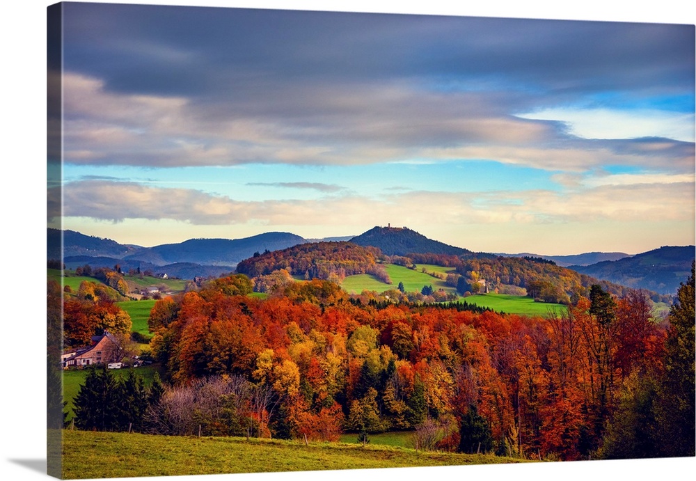 Hilly landscape in autumn