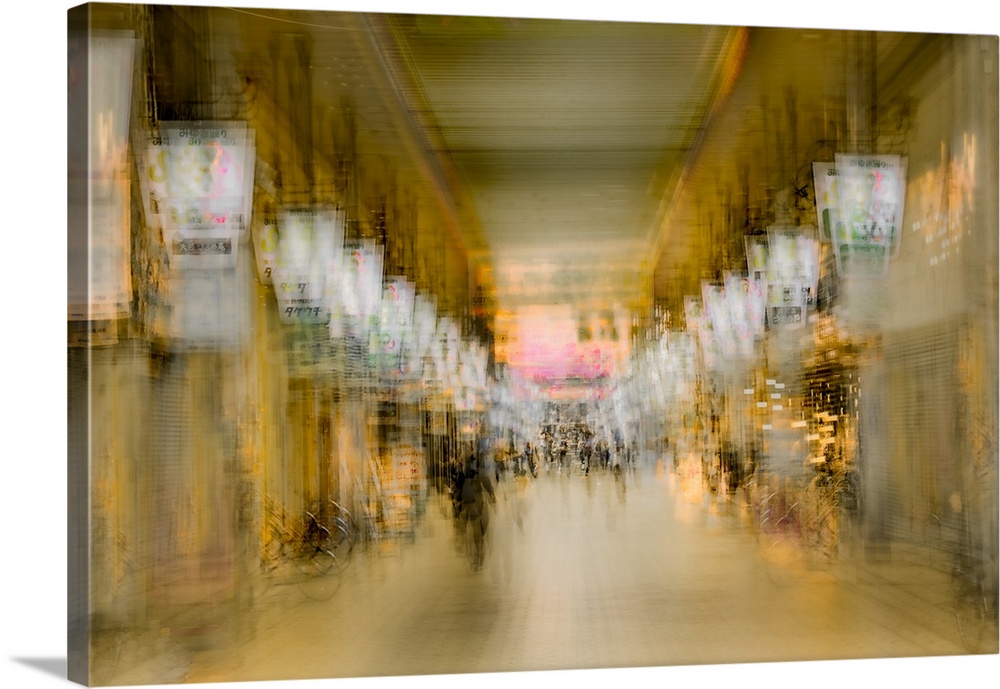 An abstract view of a market as it awakens from its peaceful slumber.