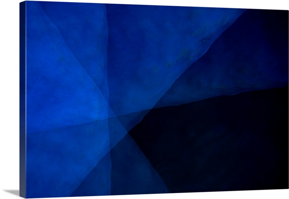 An abstract in the deepest cobalt Moroccan blue of triangular shapes.