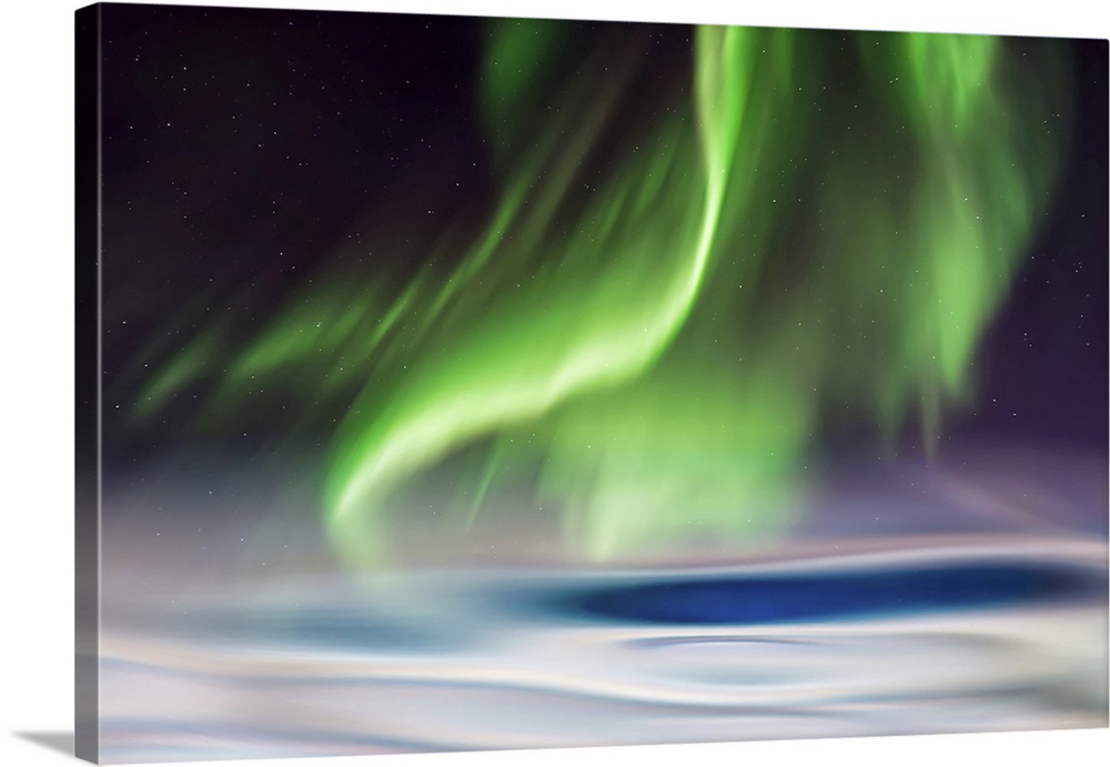 Impression of the aurora borealis in the far north.