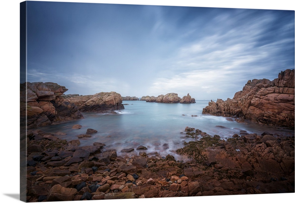 Fine art photo of the rocky shoreline of an island in the north of France.