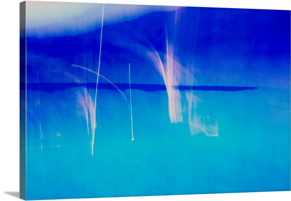 Abstract photograph created with blue and white hues.