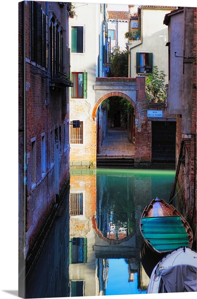 Reflection in a Canal, Venice, Italy.