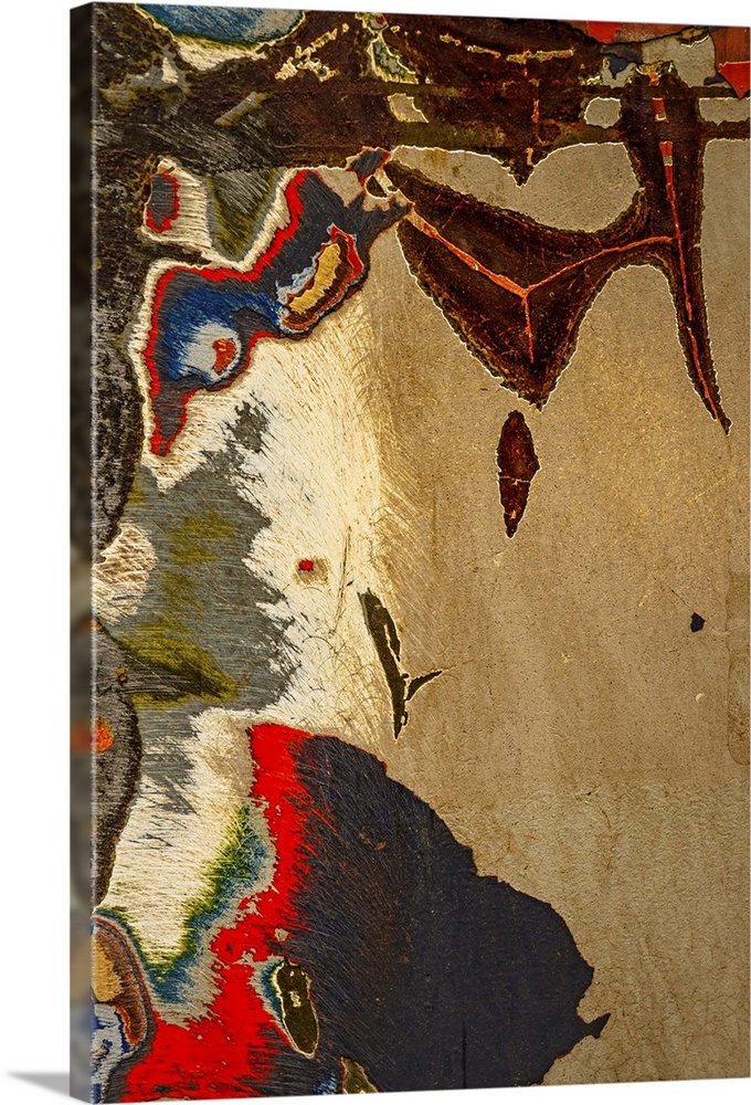 Closeup of damaged walls, creating an abstract image.
