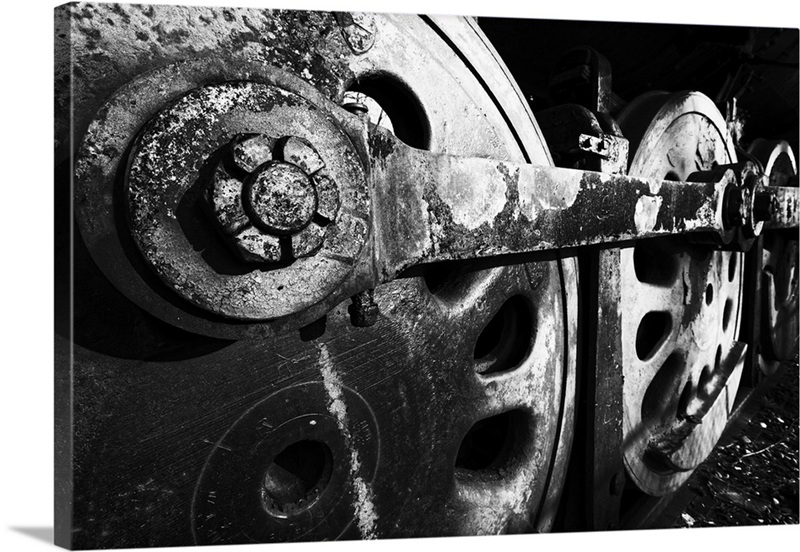  Close Up View of Steam Locomotive Wheels 
